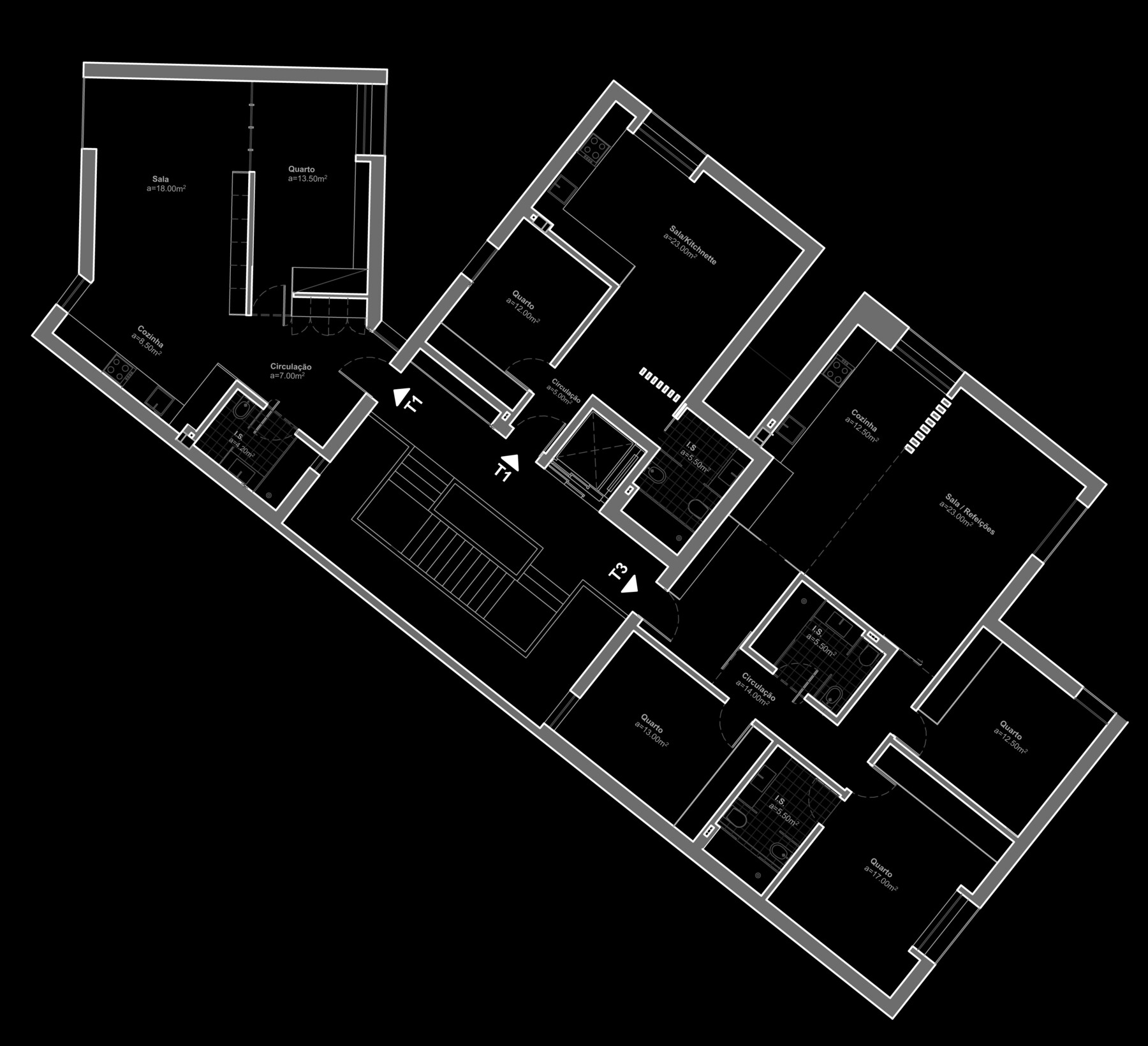 Planta do piso tipo Edge 22